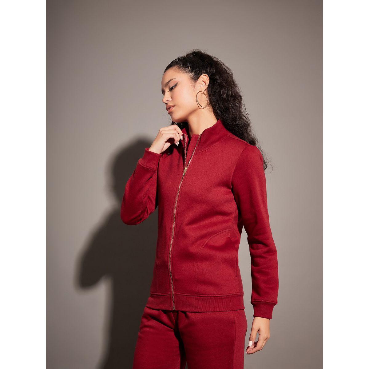 Sassafras X Styli  High Neck Fleece Zipper Jacket-women-winterwear-coatsandjackets-jackets-image-3
