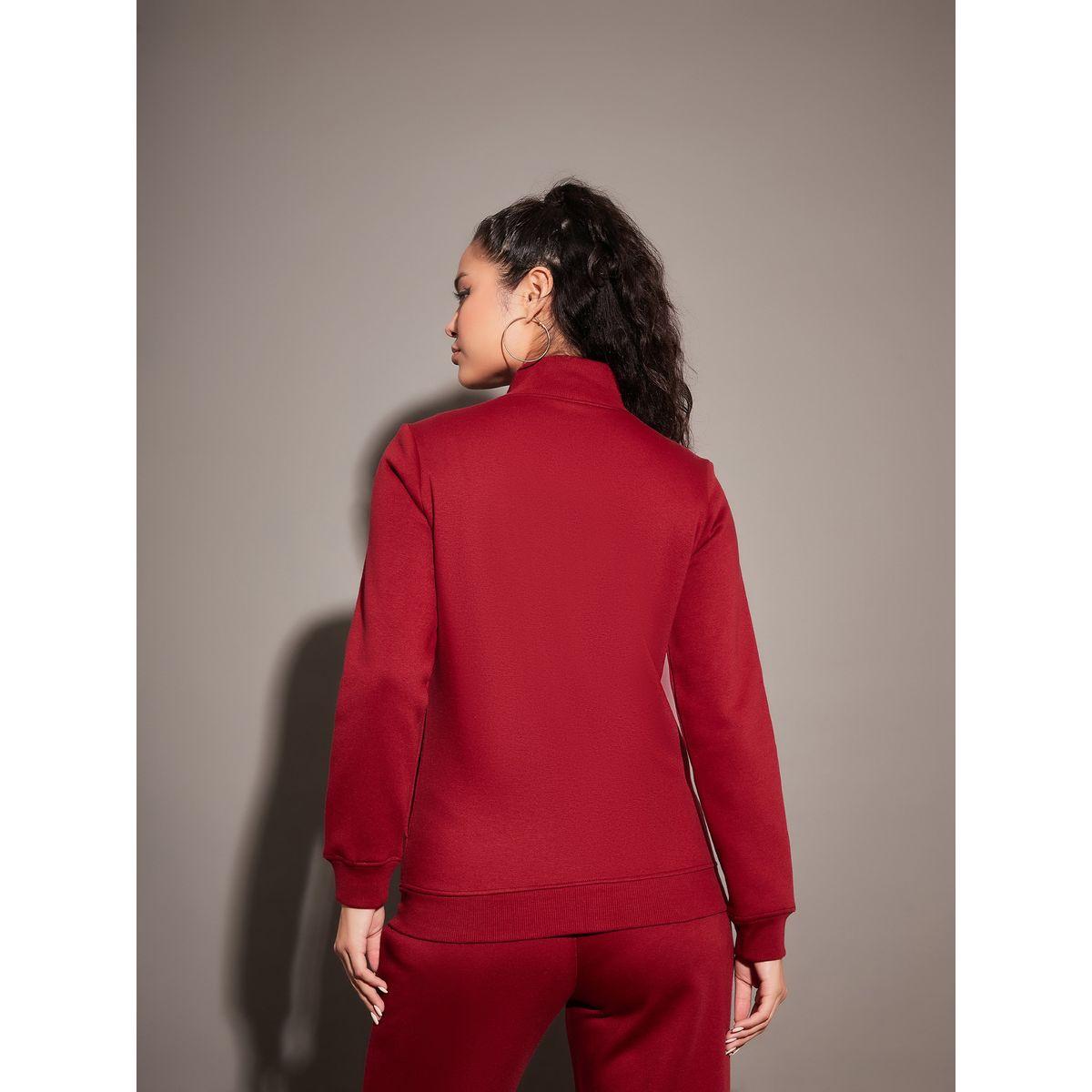 Sassafras X Styli  High Neck Fleece Zipper Jacket-women-winterwear-coatsandjackets-jackets-image-5