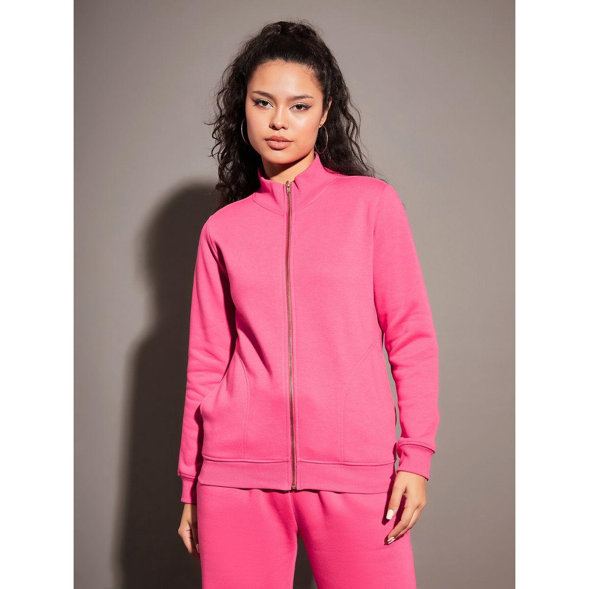Sassafras X Styli  High Neck Fleece Zipper Jacket-women-winterwear-coatsandjackets-jackets-image-1