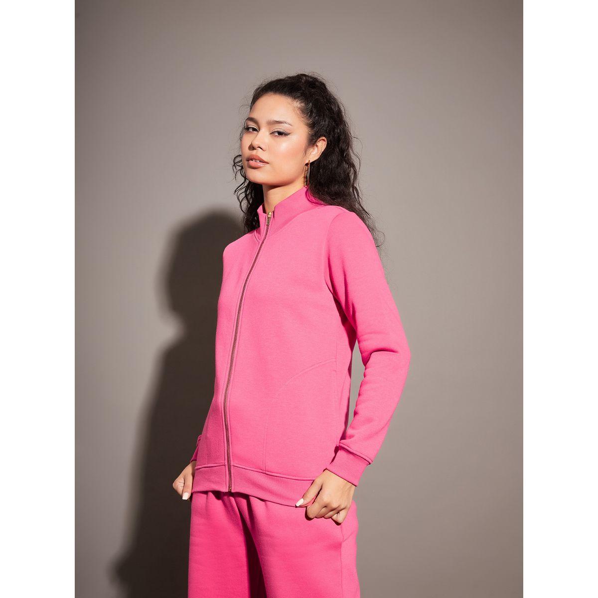 Sassafras X Styli  High Neck Fleece Zipper Jacket-women-winterwear-coatsandjackets-jackets-image-3