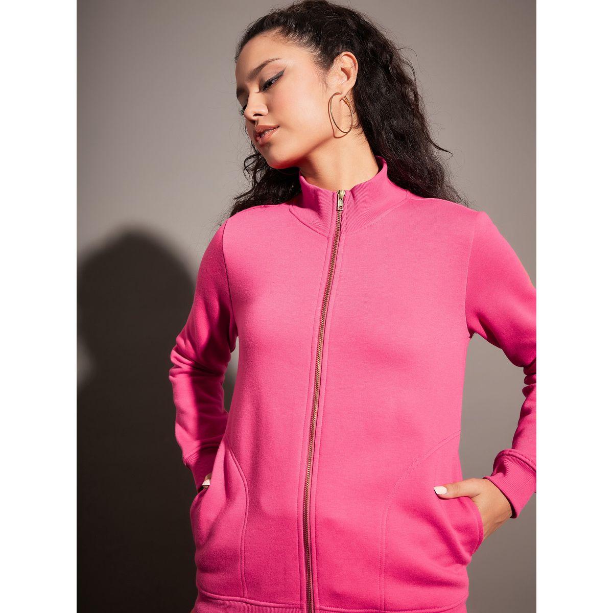 Sassafras X Styli  High Neck Fleece Zipper Jacket-women-winterwear-coatsandjackets-jackets-image-4