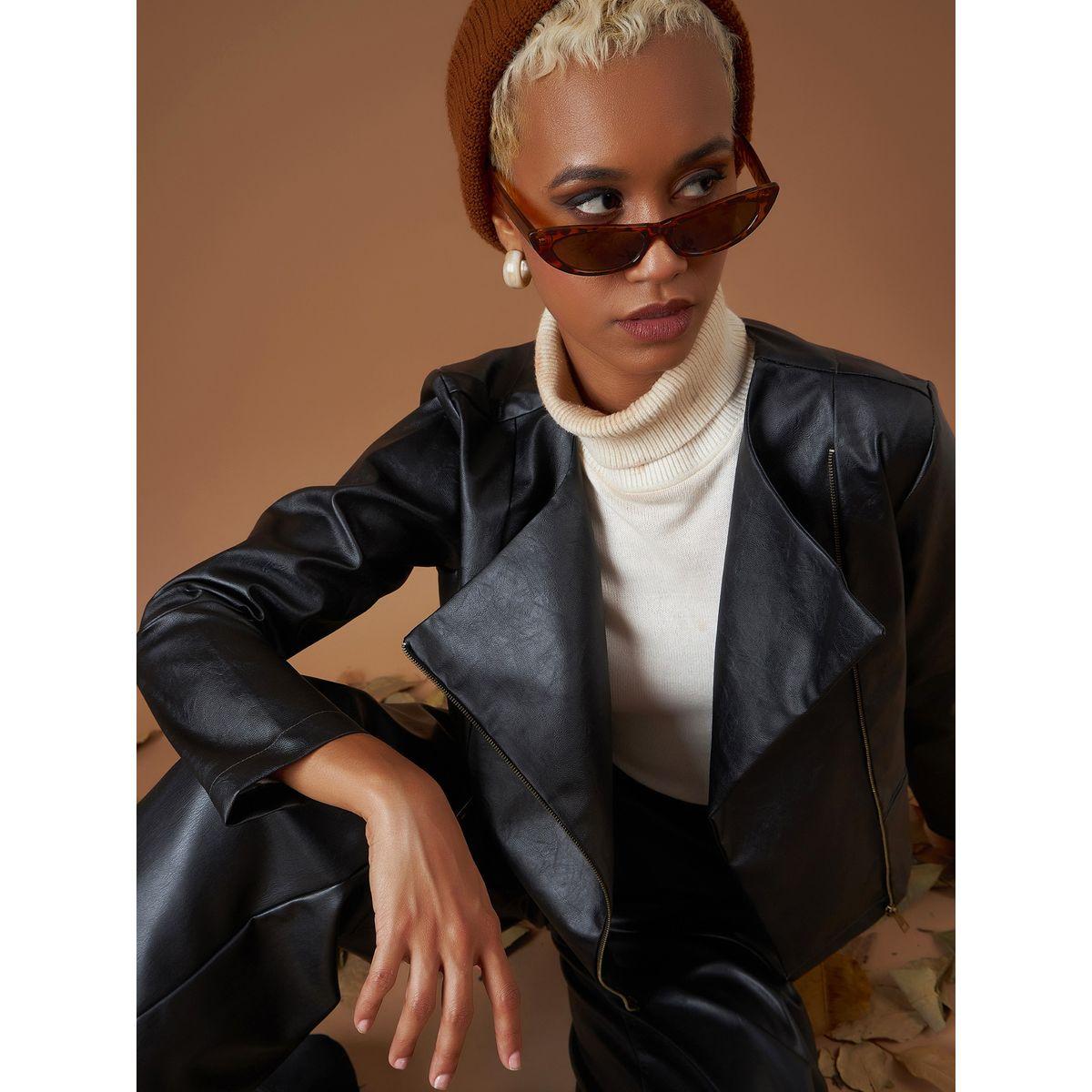 Sassafras X Styli  Leather Look Wrap Front Biker Jacket-women-winterwear-coatsandjackets-jackets-image-6