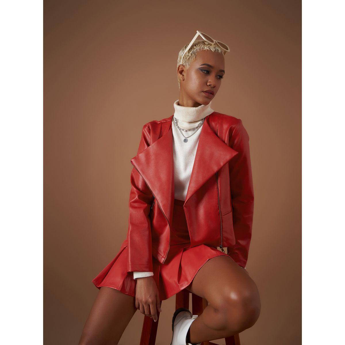 Sassafras X Styli  Leather Look Wrap Front Biker Jacket-women-winterwear-coatsandjackets-jackets-image-6