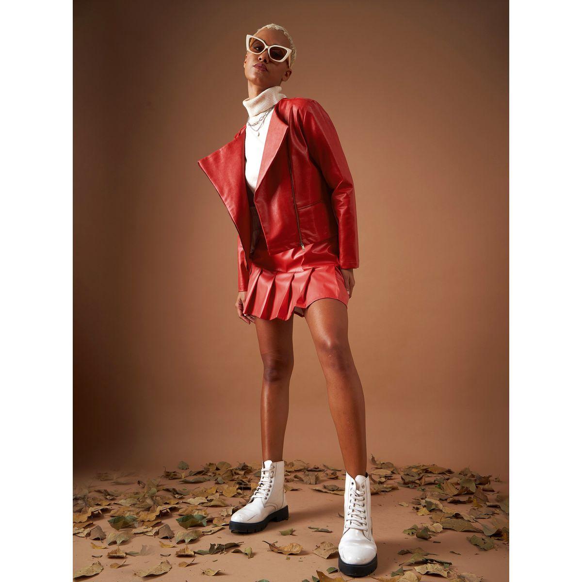 Sassafras X Styli  Leather Look Wrap Front Biker Jacket-women-winterwear-coatsandjackets-jackets-image-7
