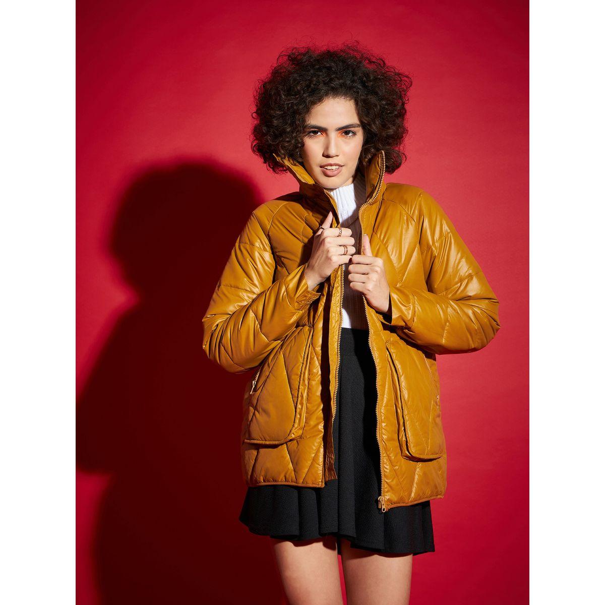 Sassafras X Styli  High Neck Diamond Quilt Puffer Jacket-women-winterwear-coatsandjackets-jackets-image-1