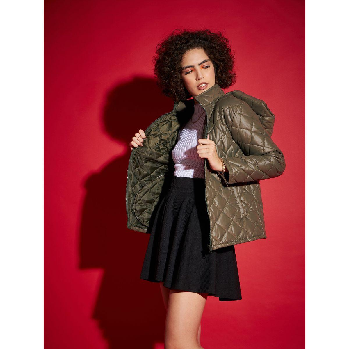 Sassafras X Styli  Diamond Quilted Hooded Puffer Jacket-women-winterwear-coatsandjackets-jackets-image-3
