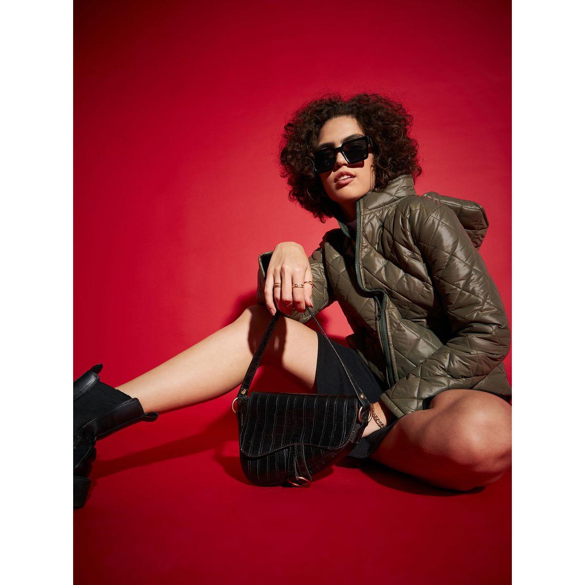جاكيت منفوخ بنمط الماس وياقة هودي ساسافراس × ستايلي-women-winterwear-coatsandjackets-jackets-image-4