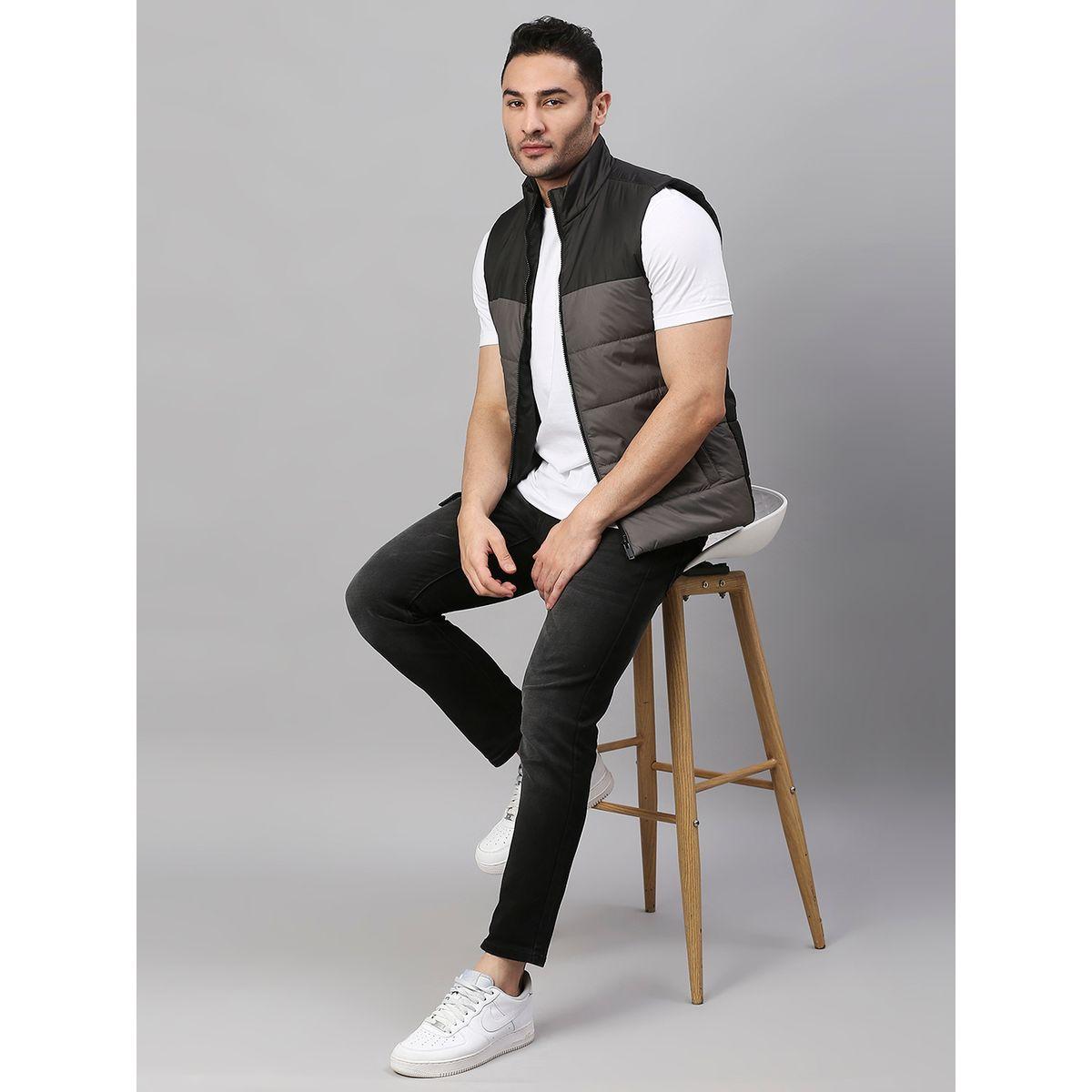 جاكيت جيليه بنمط كتل الالوان وقصة عادية دينيس لينجو × ستايلي-men-clothing-jacketsandblazers-jackets-image-1