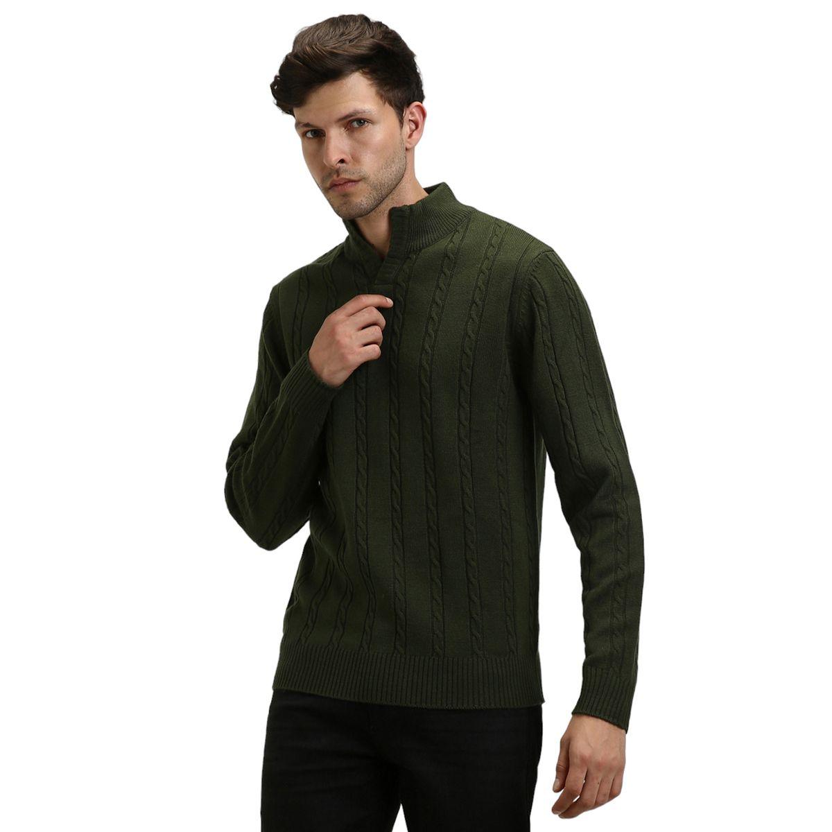 Dennis Lingo X Styli  Textured Cable Knit Mock Neck Sweater-men-clothing-sweatersandpullovers-image-3