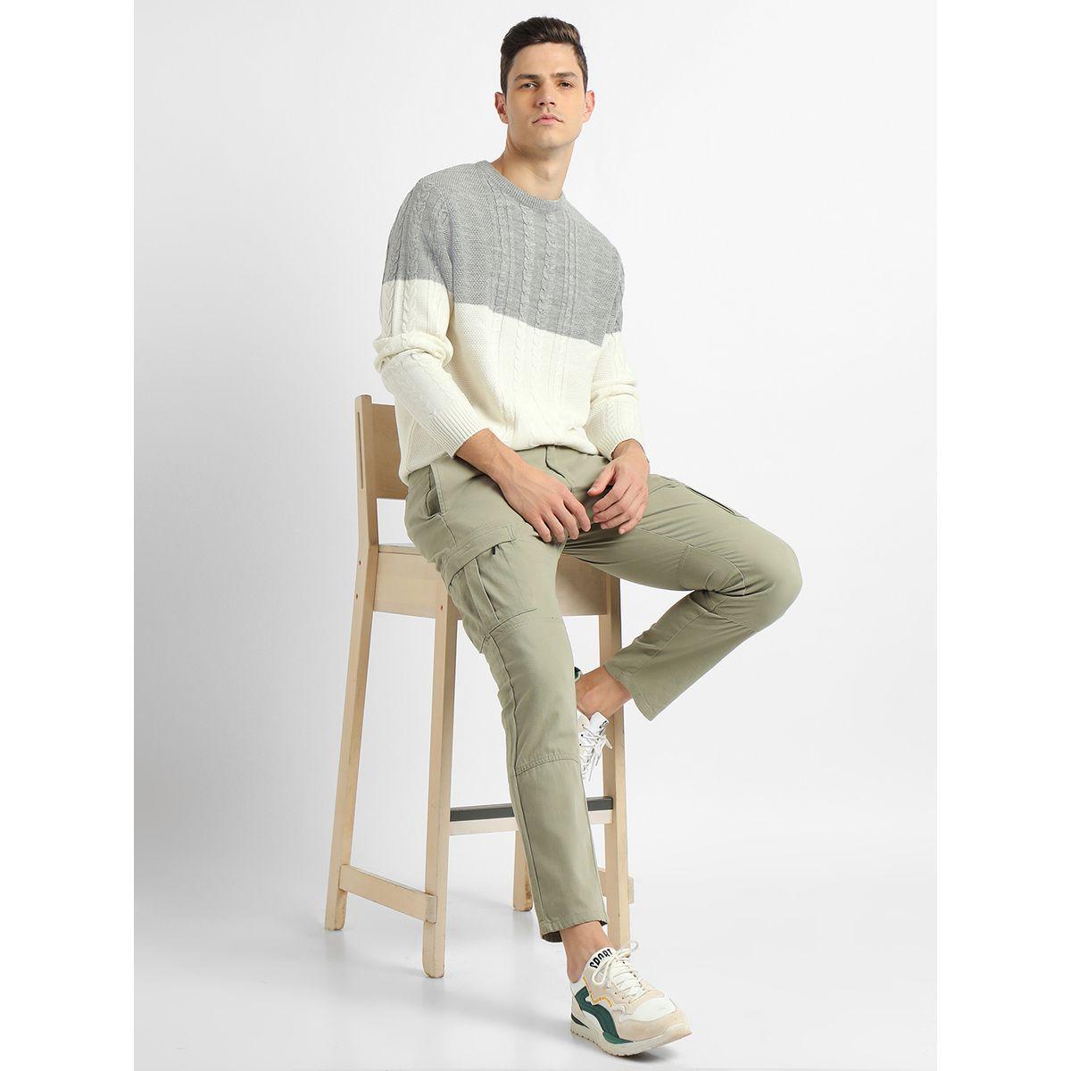Dennis Lingo X Styli  Textured Cable Knit Color Block Sweater-men-clothing-sweatersandpullovers-image-1