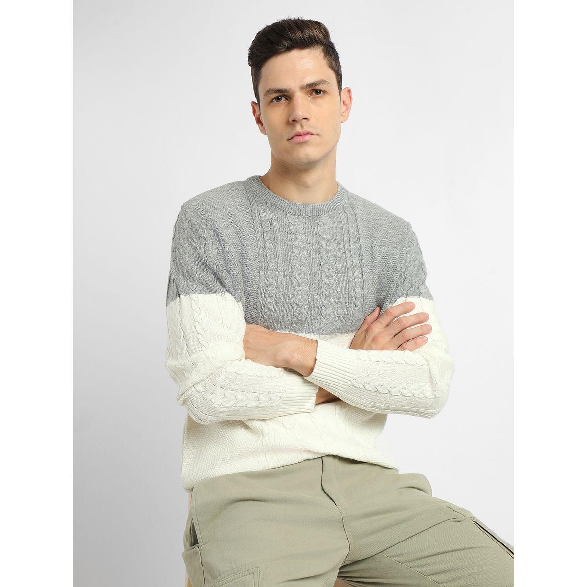 Dennis Lingo X Styli  Textured Cable Knit Color Block Sweater-men-clothing-sweatersandpullovers-image-2