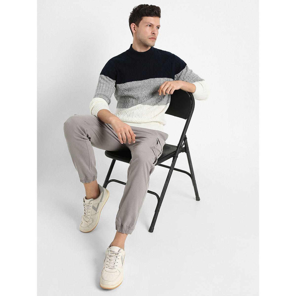 سويتر محبوك بنمط كتل الالوان دينيس لينجو × ستايلي-men-clothing-sweatersandpullovers-image-1