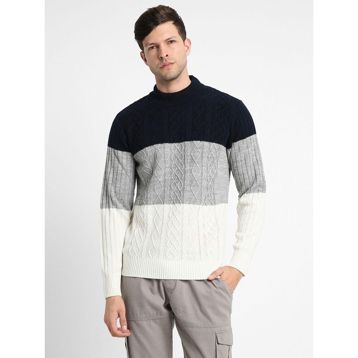 سويتر محبوك بنمط كتل الالوان دينيس لينجو × ستايلي-men-clothing-sweatersandpullovers-image-2
