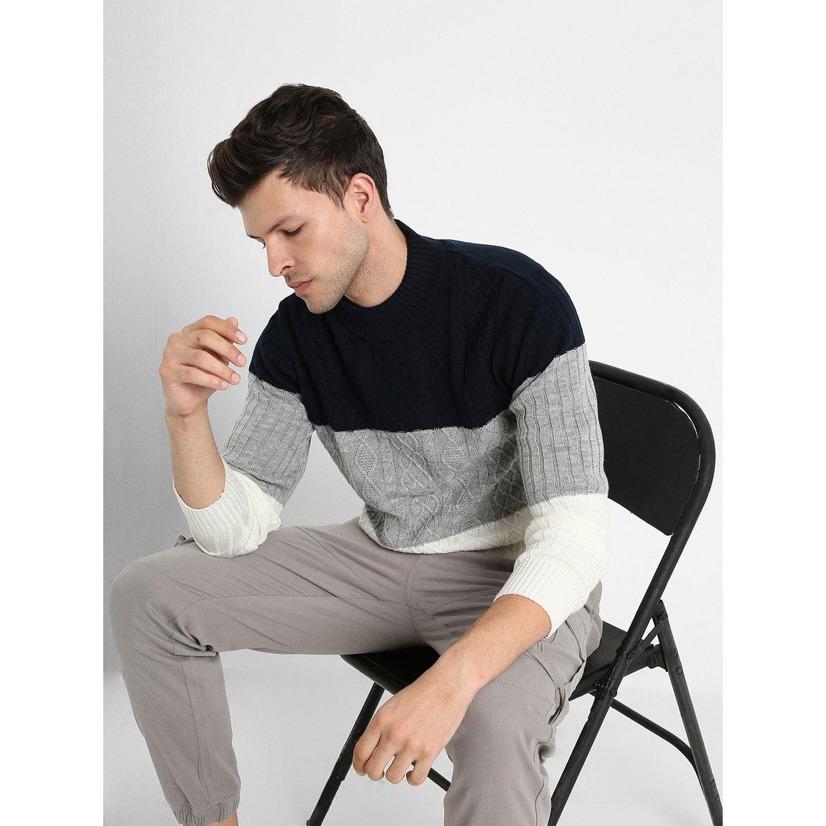 Dennis Lingo X Styli  Textured Knit Color Block Sweater-men-clothing-sweatersandpullovers-image-5
