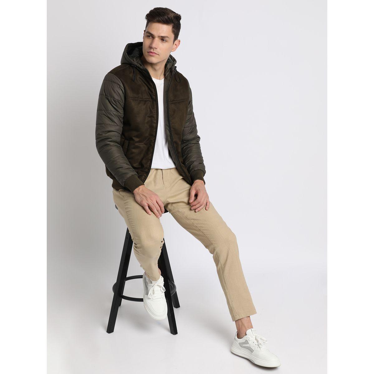 Dennis Lingo X Styli  Suede Panel Hooded Regular Fit Jacket-men-clothing-jacketsandblazers-jackets-image-1