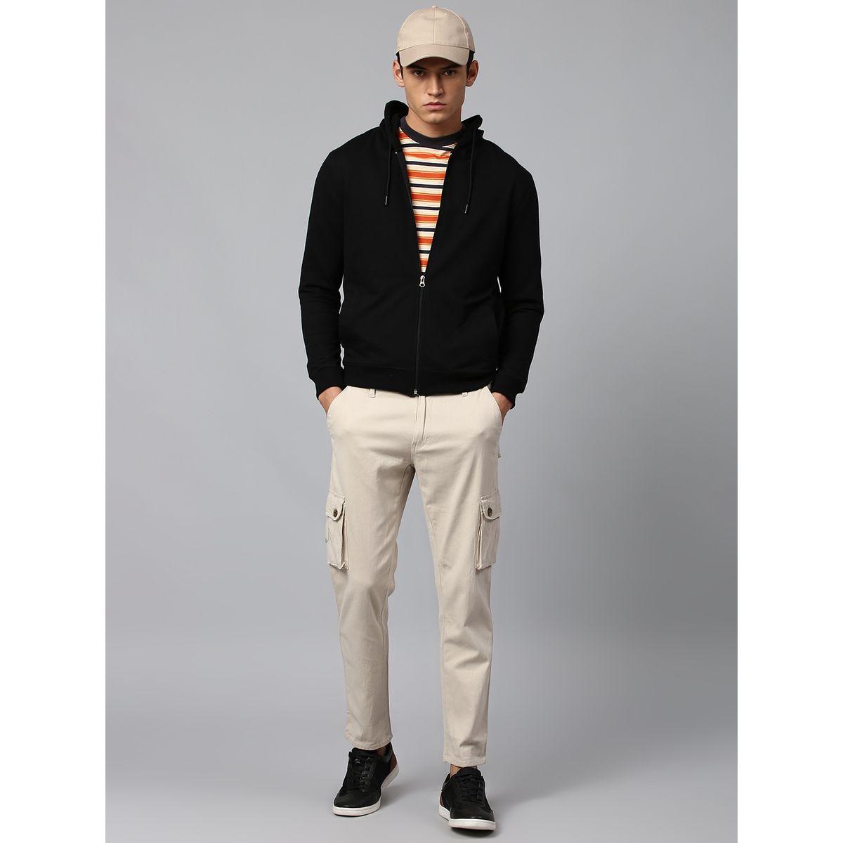 سويت شيرت سادة بقصة عادية وياقة هودي دينيس لينجو × ستايلي-men-winterwear-hoodiesandsweatshirts-image-1