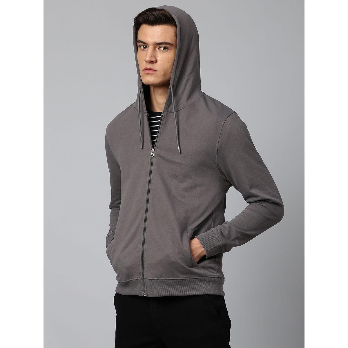 سويت شيرت سادة بقصة عادية وياقة هودي دينيس لينجو × ستايلي-men-winterwear-hoodiesandsweatshirts-image-5