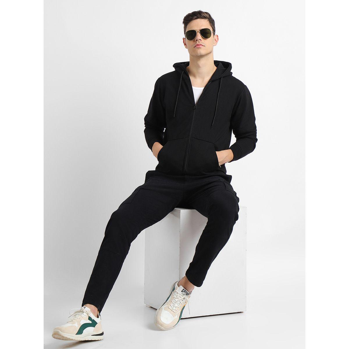 Dennis Lingo X Styli  Solid Hooded Sweatshirt with Zip Closure-men-winterwear-hoodiesandsweatshirts-image-1