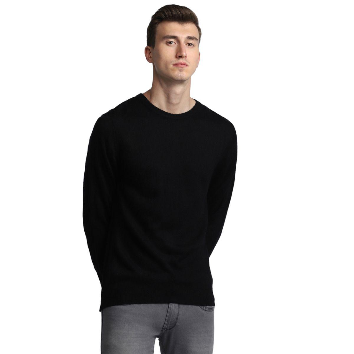 سويتر بياقة دائرية وقصة سليم فت دينيس لينجو × ستايلي-men-clothing-sweatersandpullovers-image-2