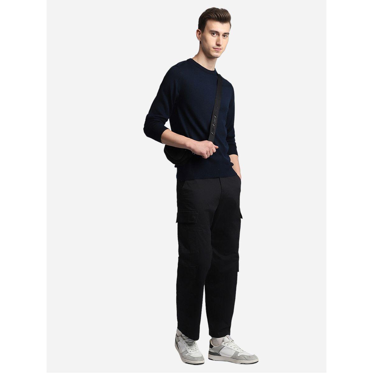 سويتر بياقة دائرية وقصة سليم فت دينيس لينجو × ستايلي-men-clothing-sweatersandpullovers-image-1