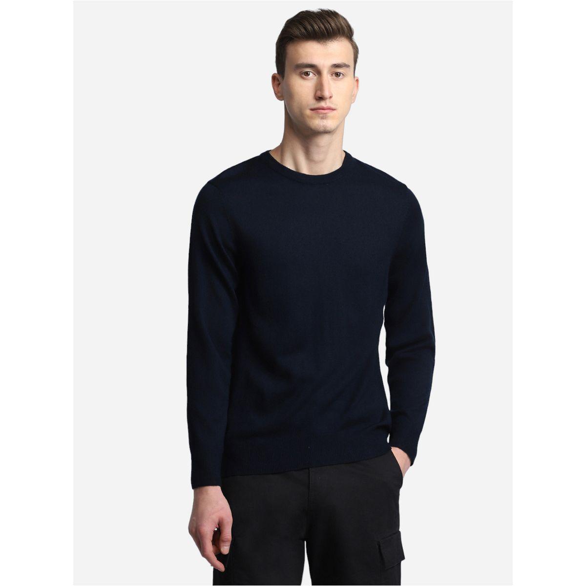 سويتر بياقة دائرية وقصة سليم فت دينيس لينجو × ستايلي-men-clothing-sweatersandpullovers-image-2