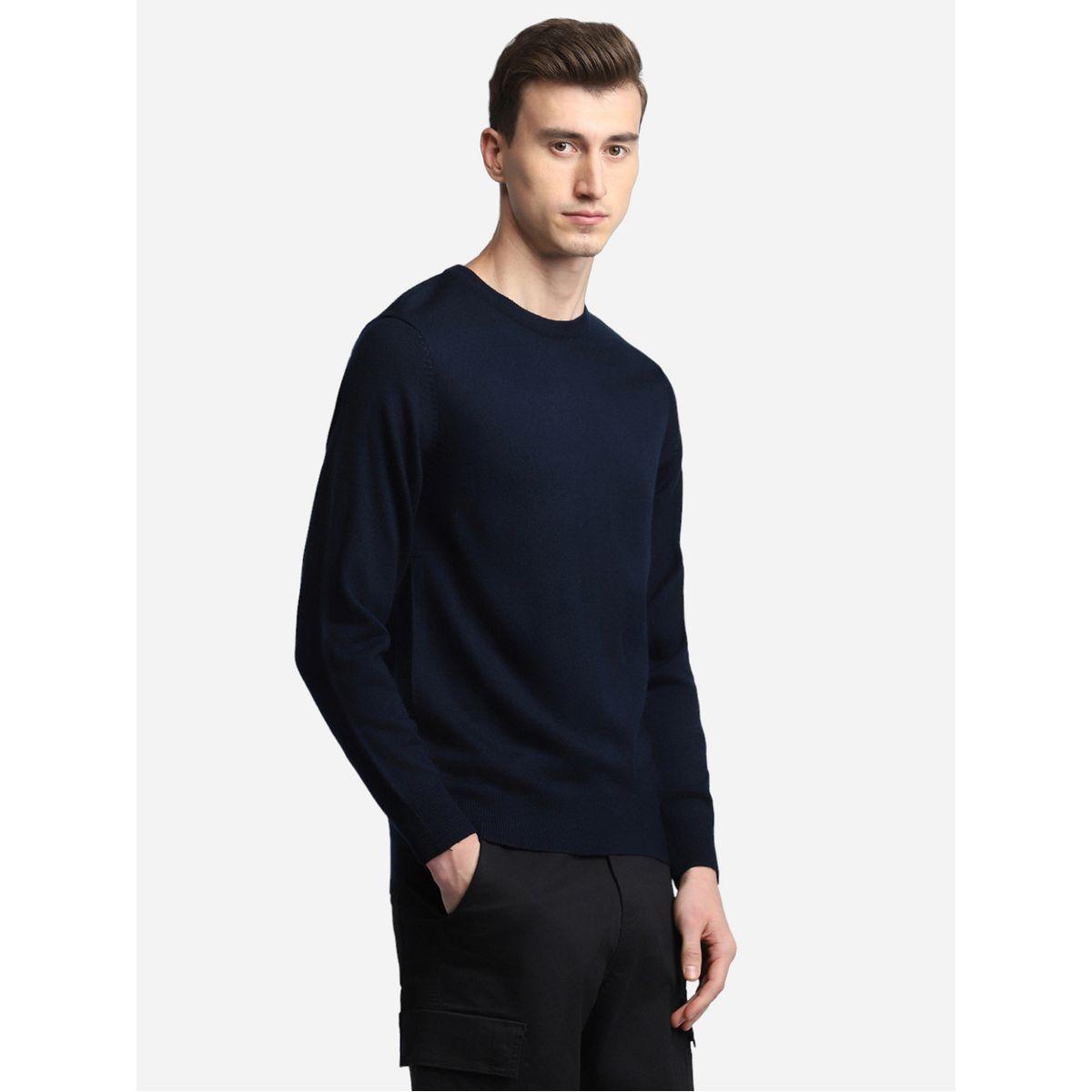 سويتر بياقة دائرية وقصة سليم فت دينيس لينجو × ستايلي-men-clothing-sweatersandpullovers-image-3