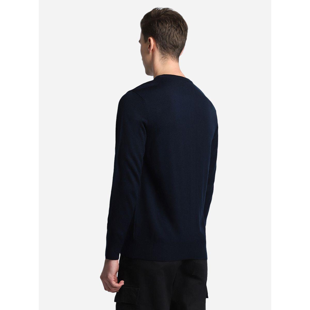 سويتر بياقة دائرية وقصة سليم فت دينيس لينجو × ستايلي-men-clothing-sweatersandpullovers-image-4