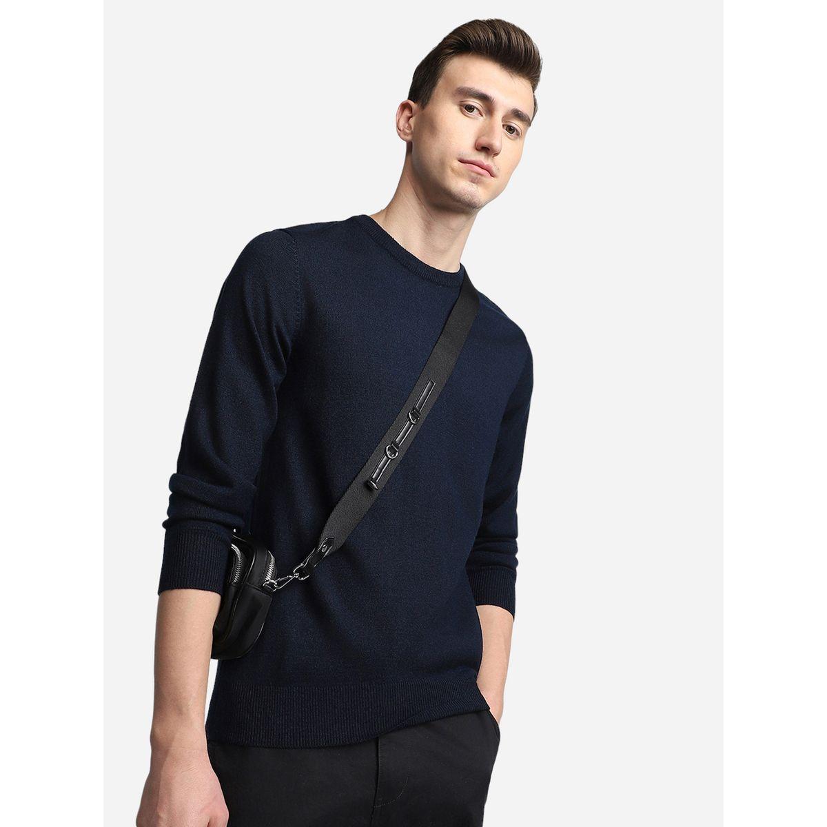 سويتر بياقة دائرية وقصة سليم فت دينيس لينجو × ستايلي-men-clothing-sweatersandpullovers-image-6