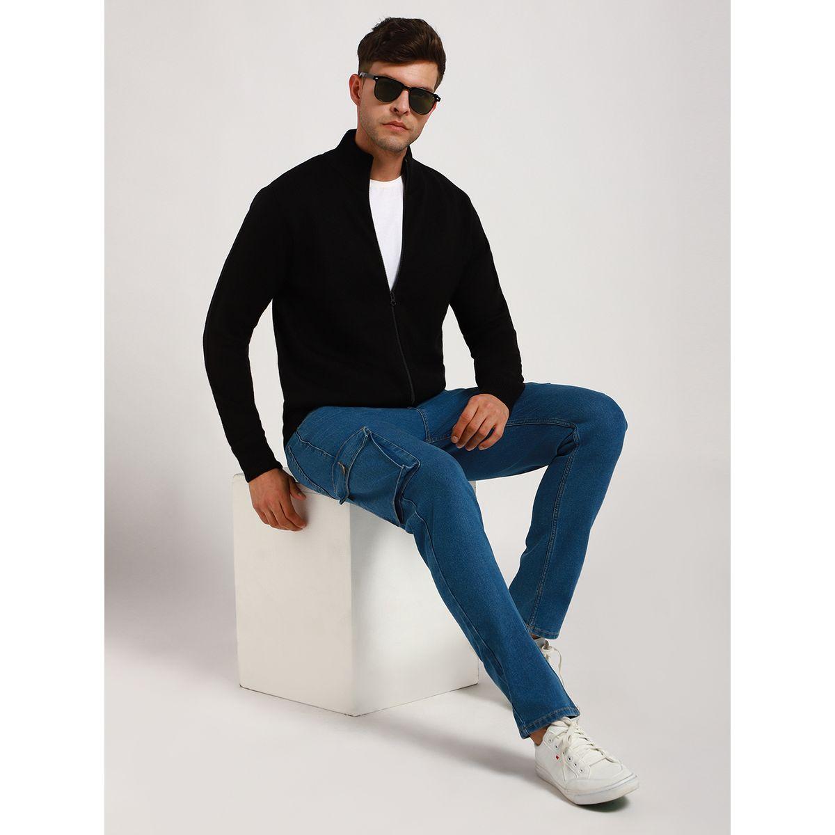 Dennis Lingo X Styli  Mock Neck Slim Fit Cardigan with Front Zip-men-clothing-sweatersandpullovers-image-1