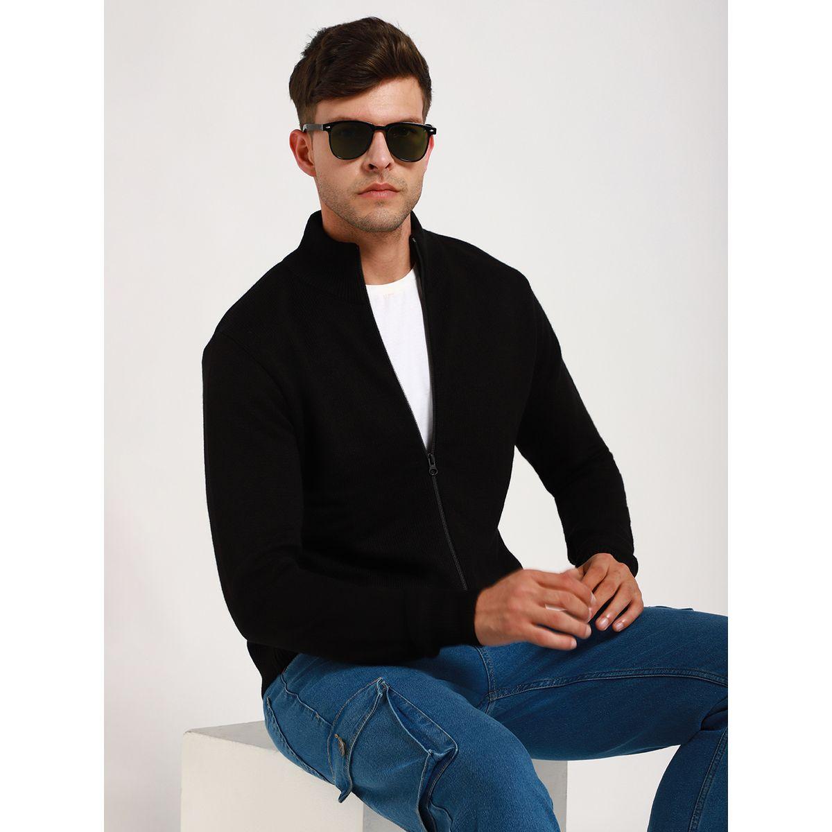 Dennis Lingo X Styli  Mock Neck Slim Fit Cardigan with Front Zip-men-clothing-sweatersandpullovers-image-3