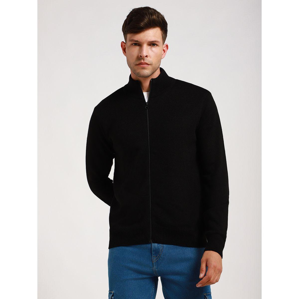 Dennis Lingo X Styli  Mock Neck Slim Fit Cardigan with Front Zip-men-clothing-sweatersandpullovers-image-4