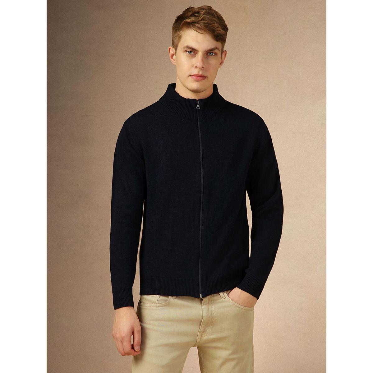 Dennis Lingo X Styli  Mock Neck Slim Fit Cardigan with Front Zip-men-clothing-sweatersandpullovers-image-4