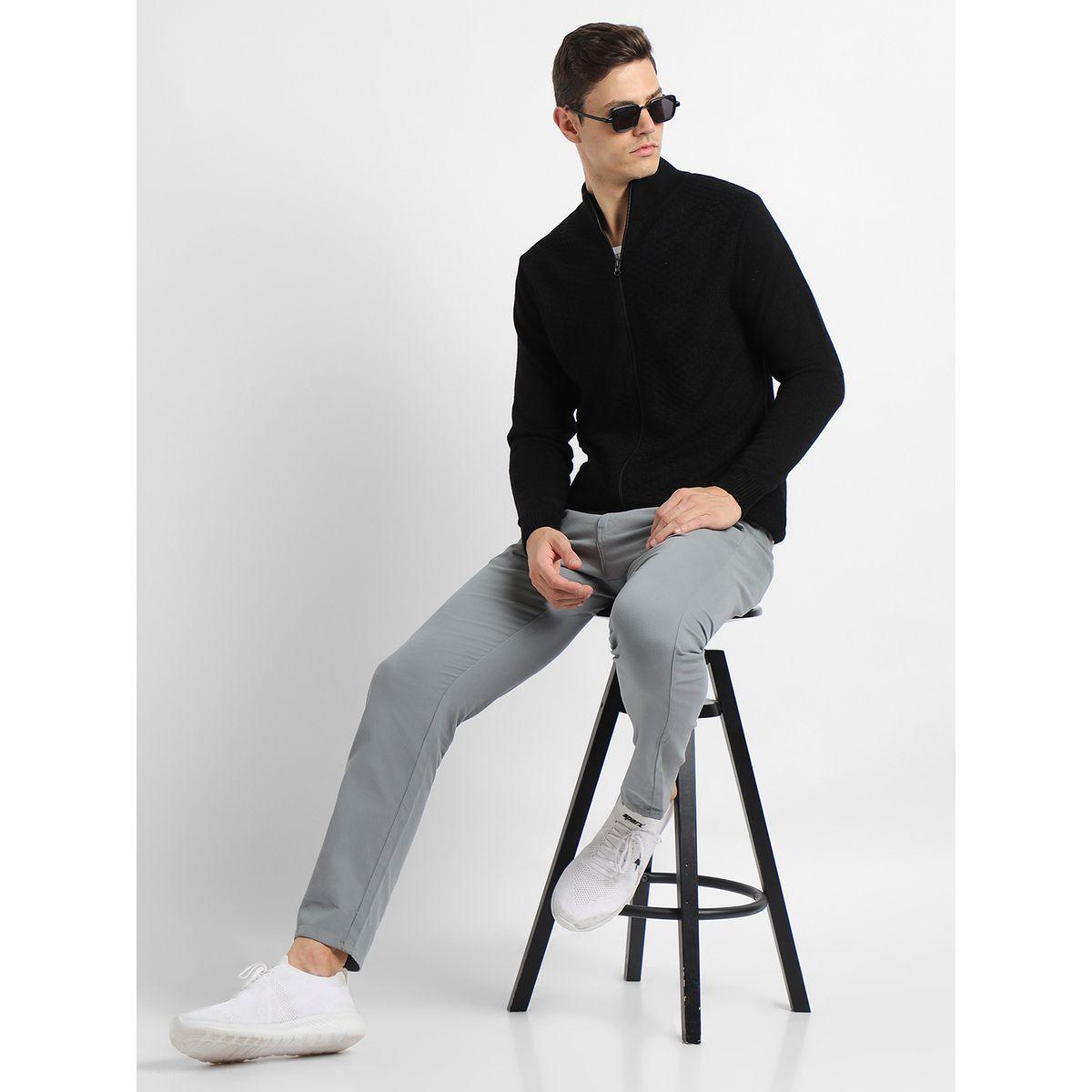 Dennis Lingo X Styli  Mock Neck Slim Fit Cardigan with Front Zip-men-clothing-sweatersandpullovers-image-1
