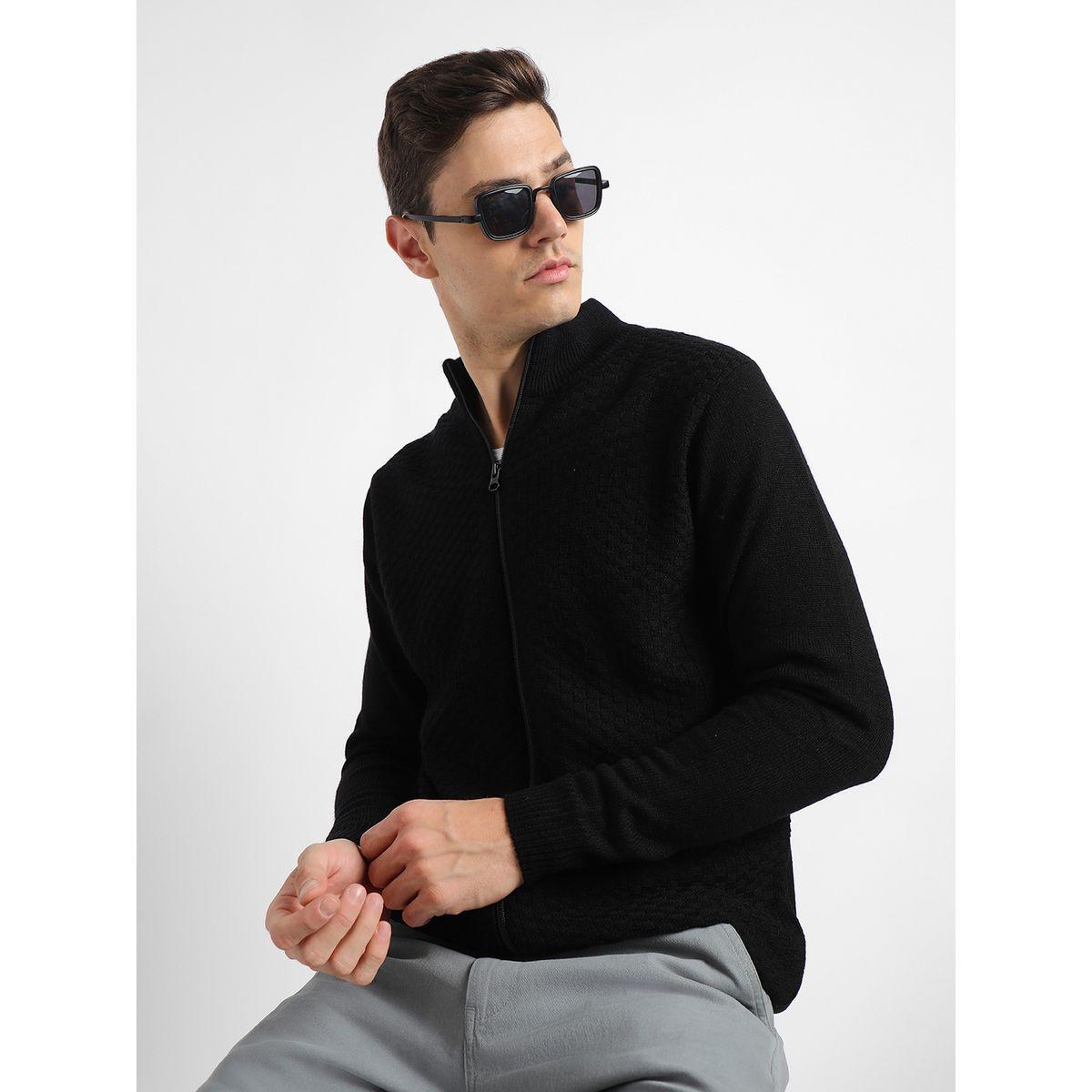 Dennis Lingo X Styli  Mock Neck Slim Fit Cardigan with Front Zip-men-clothing-sweatersandpullovers-image-3