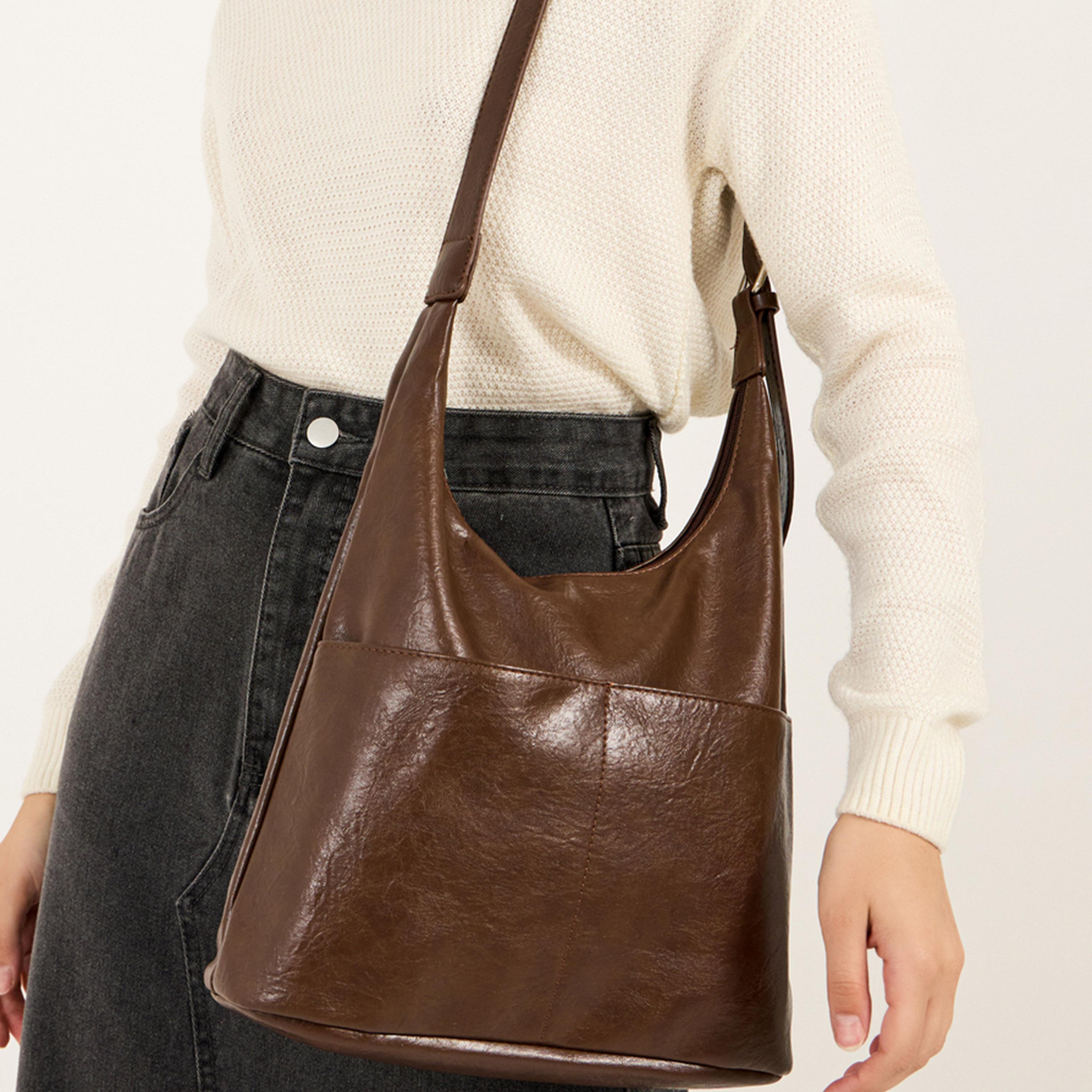 Styli Solid Tote Bag with Inner Pouch-women-bagsandwallets-handbags-image-2