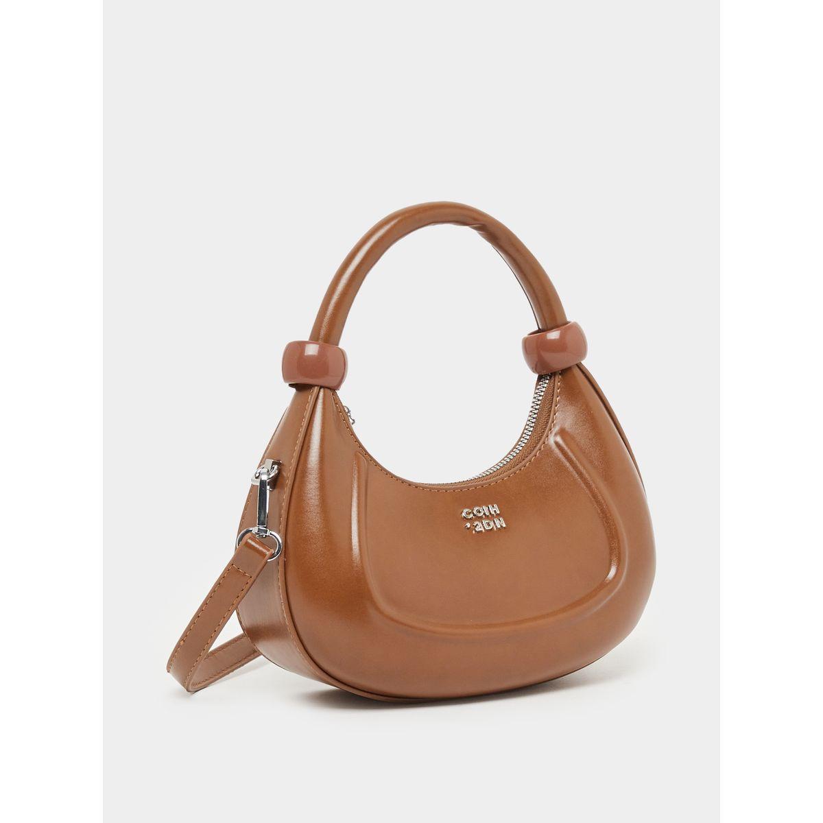 Styli Metal Badge Detail Handbag with Detachable Strap-women-bagsandwallets-handbags-image-1