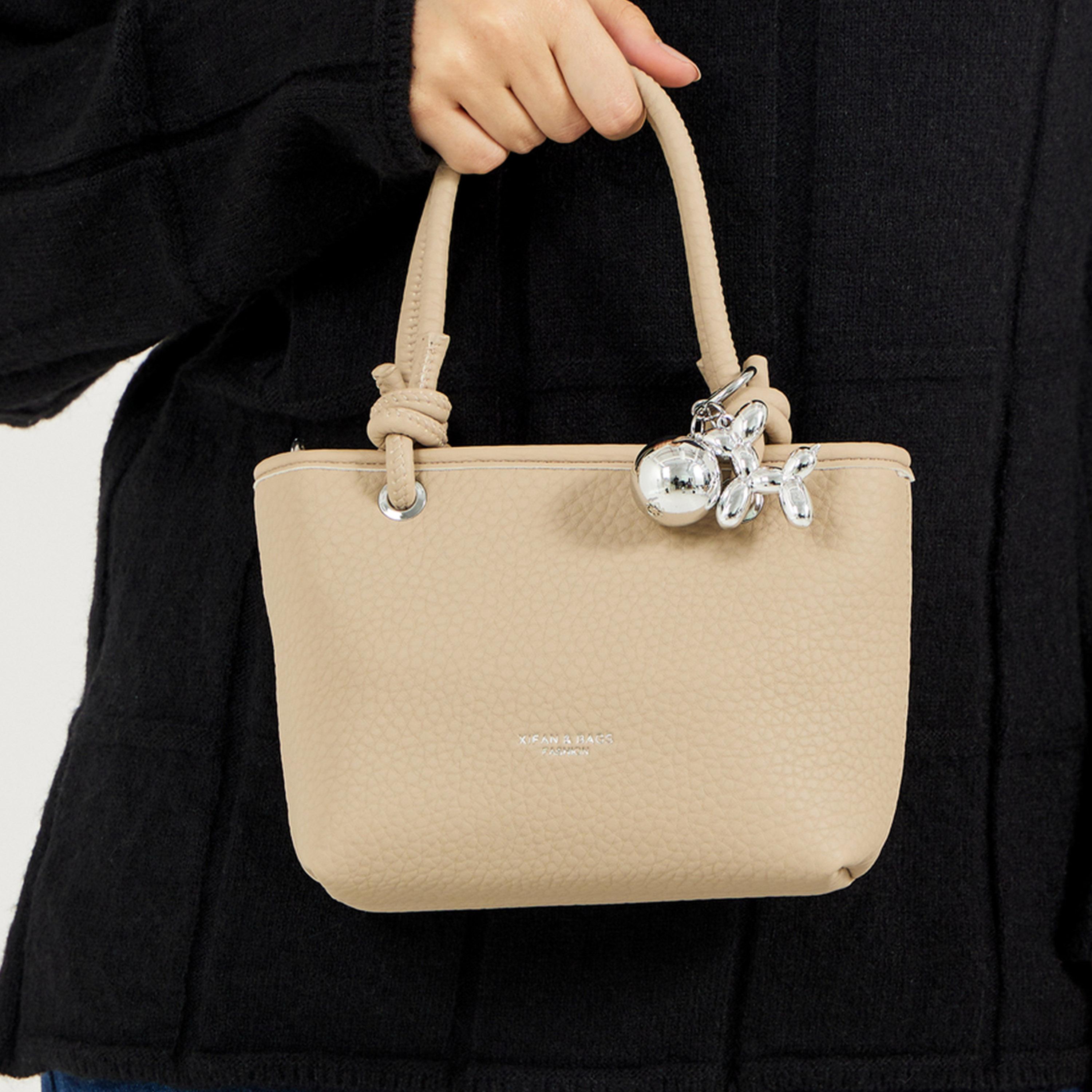 Styli Drop Chain Textured Tote Bag with Top Handle-women-bagsandwallets-handbags-image-3