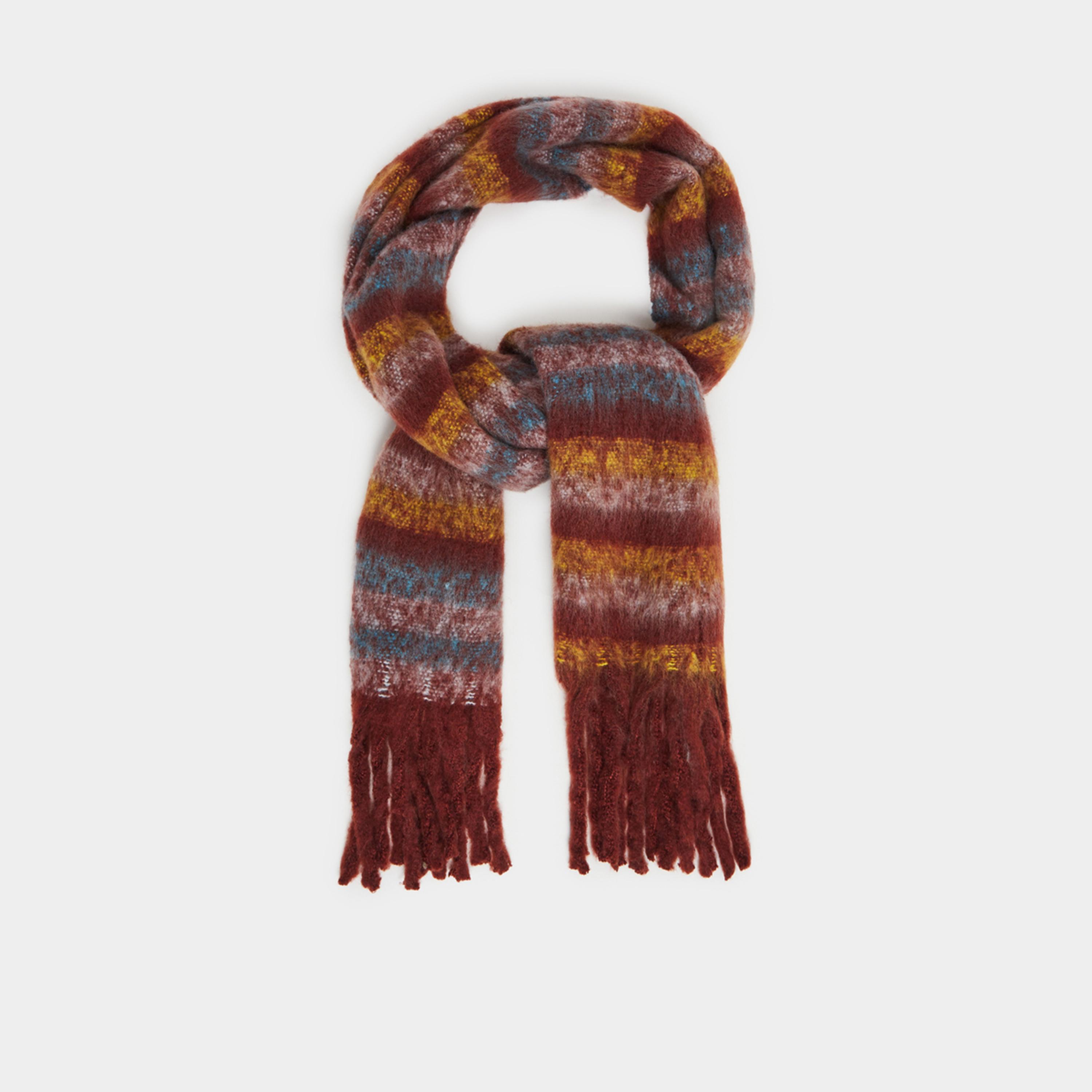 ستايلي - وشاح مخطط مع حافة شراشيب-women-winterwear-scarves-image-1