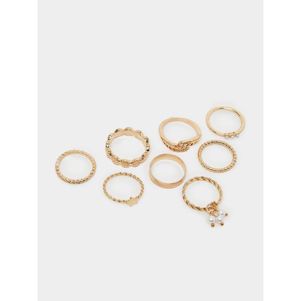 Styli Set of 8 - Textured Rings-women-watchesandjewellery-jewellery-rings-image-2