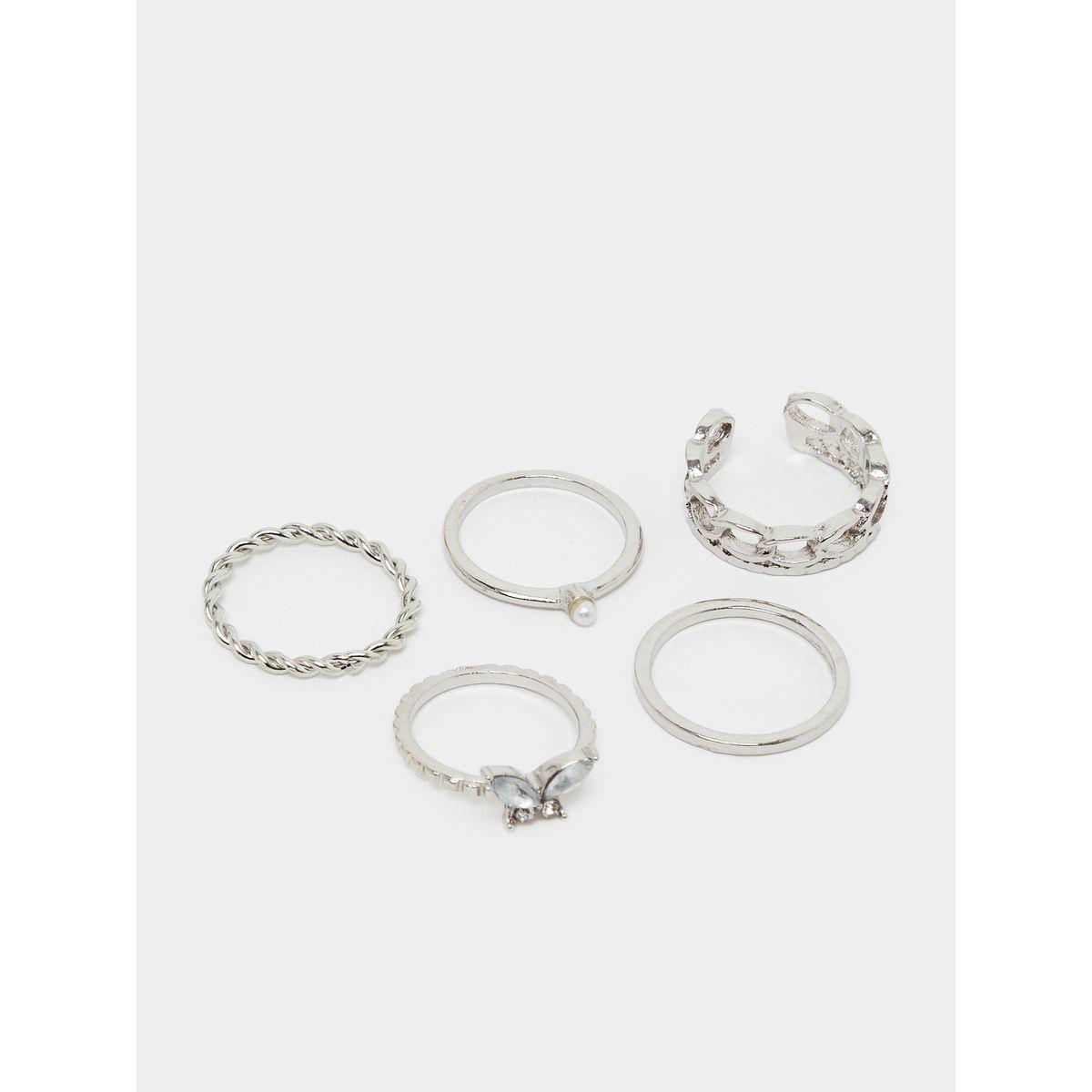 مجموعة من 5 خواتم يد كاجوال-women-watchesandjewellery-jewellery-rings-image-2