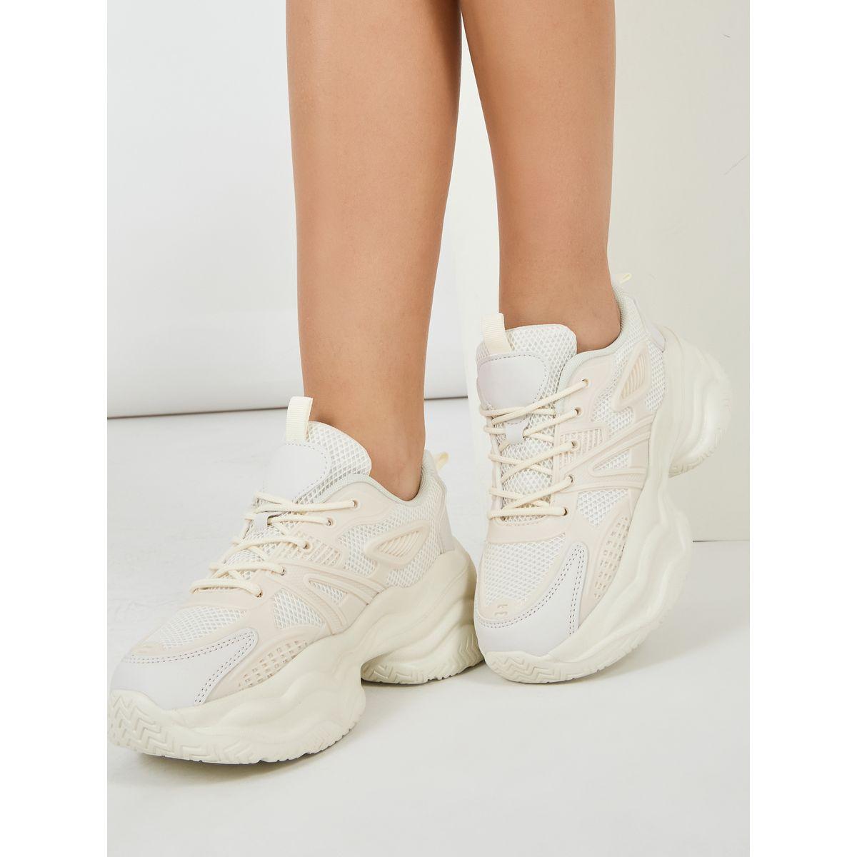 Styli Mesh Chunky Sole Lace-Up Sneakers-women-shoes-sneakers-image-1