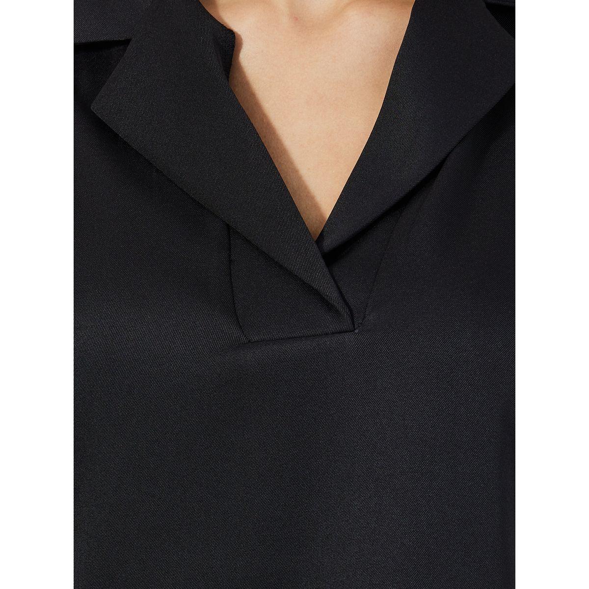 بلوزة سادة بياقة مطوية وأكمام طويلة-women-clothing-shirtsandblouses-blouses-image-3