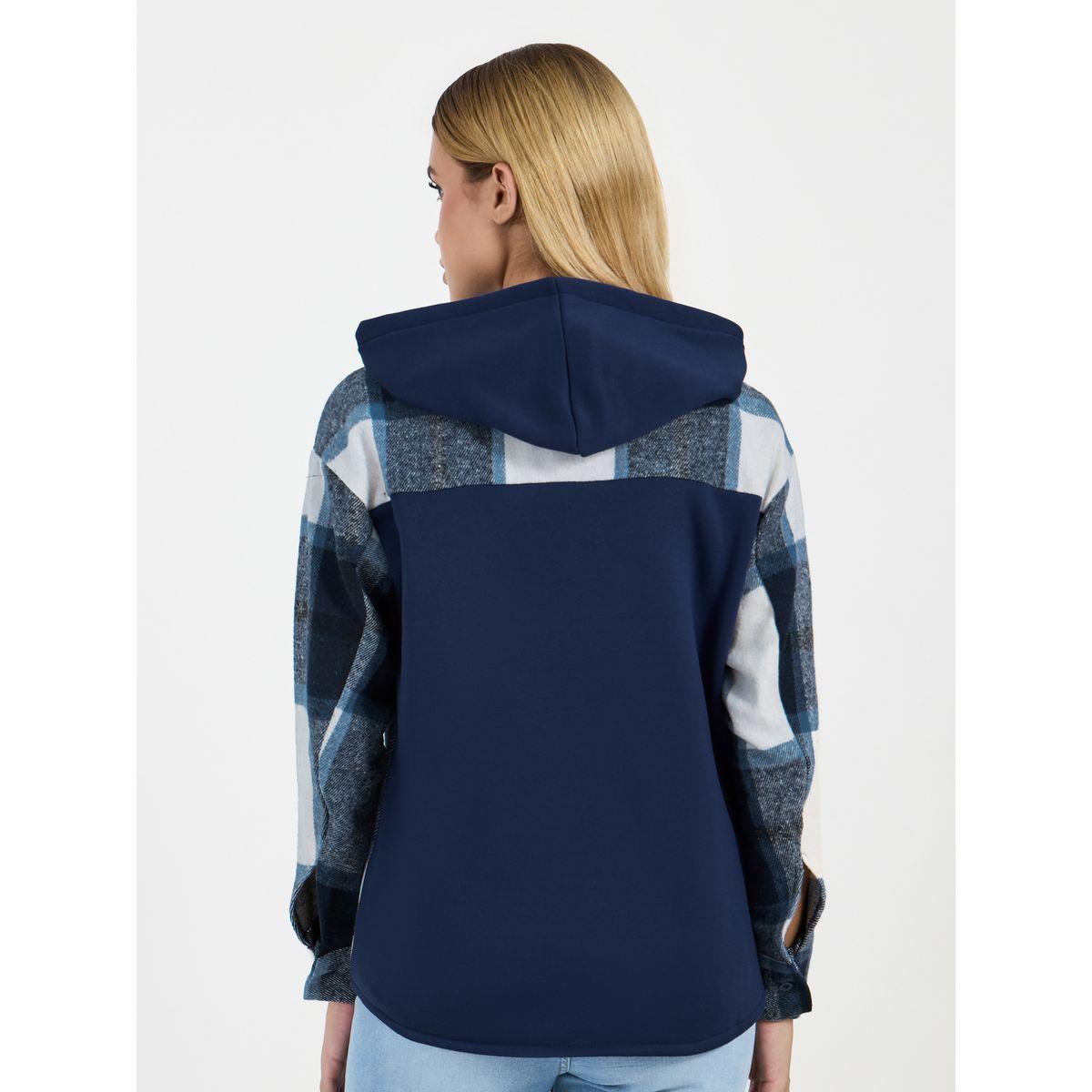 Styli Checked Oversized Hooded Knit Shirt-women-clothing-shirtsandblouses-shirts-image-7
