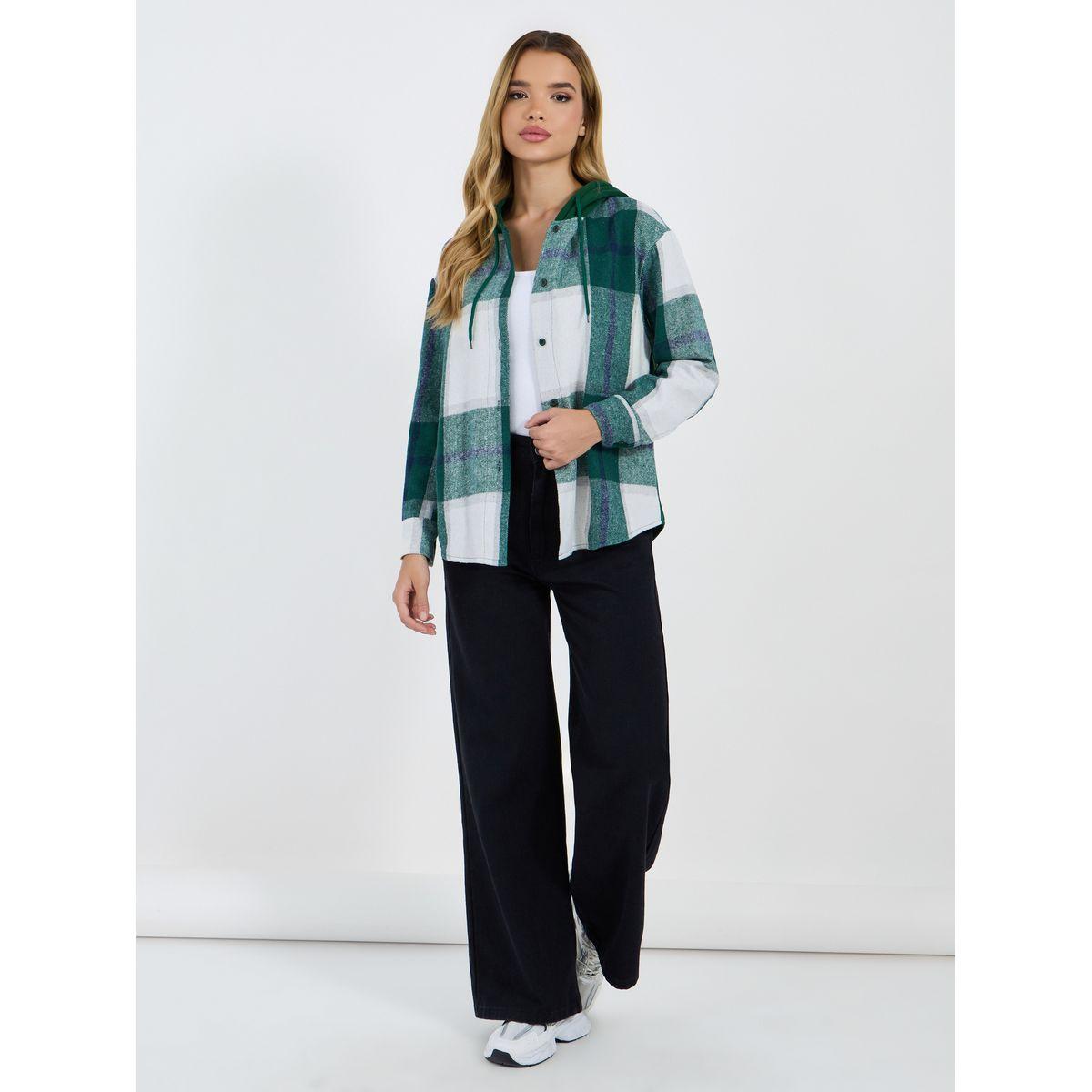 Styli Checked Oversized Hooded Knit Shirt-women-clothing-shirtsandblouses-shirts-image-2