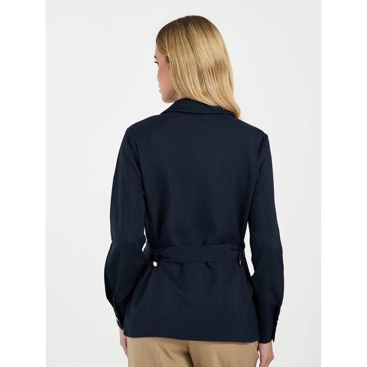 Styli Buttoned Collared Shirt with Tie Belt-women-clothing-shirtsandblouses-shirts-image-4