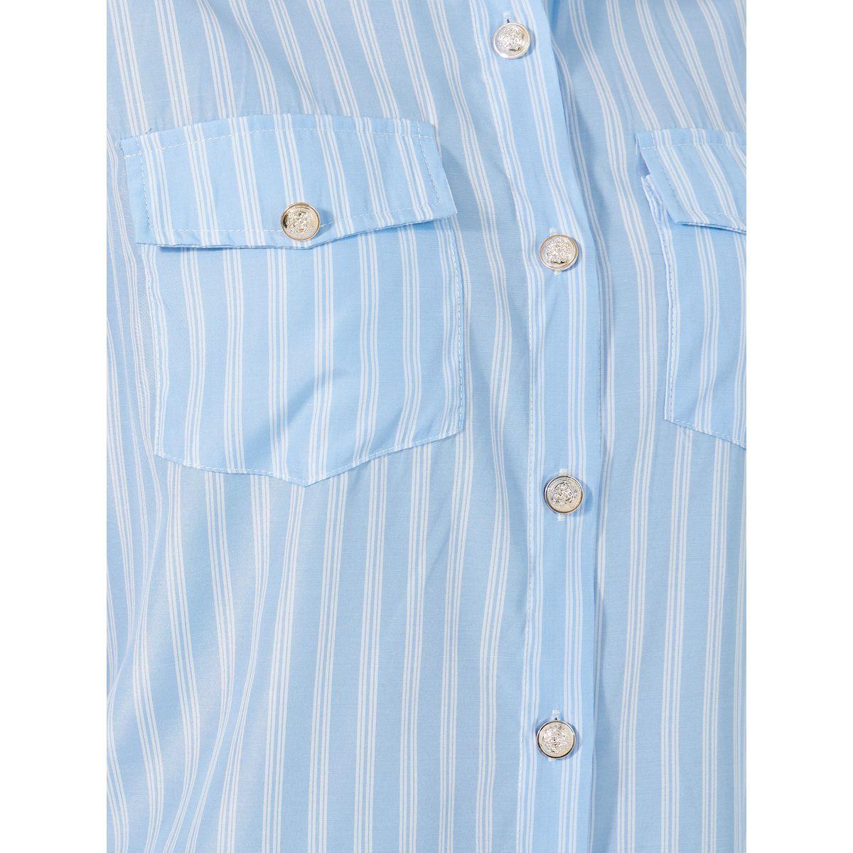 Styli Striped Chest Pocket Shirt with Contrast Collar Detail-women-clothing-shirtsandblouses-shirts-image-3