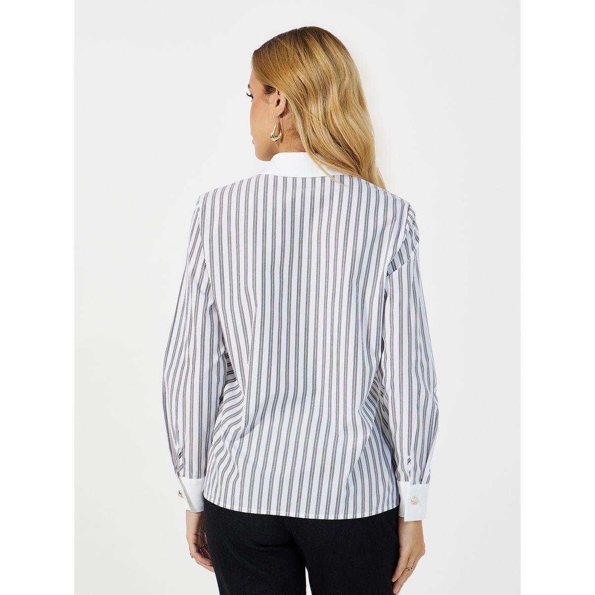 بلوزة مخططة بجيوب على الصدر وأزرار غلق-women-clothing-shirtsandblouses-shirts-image-4