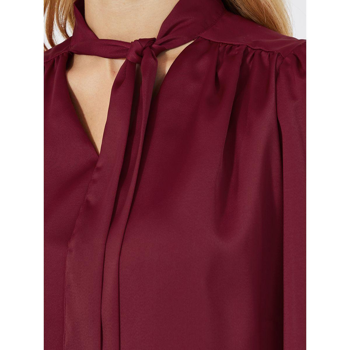 بلوزة بأكمام بالون مع ياقة بأربطة-women-clothing-shirtsandblouses-blouses-image-3