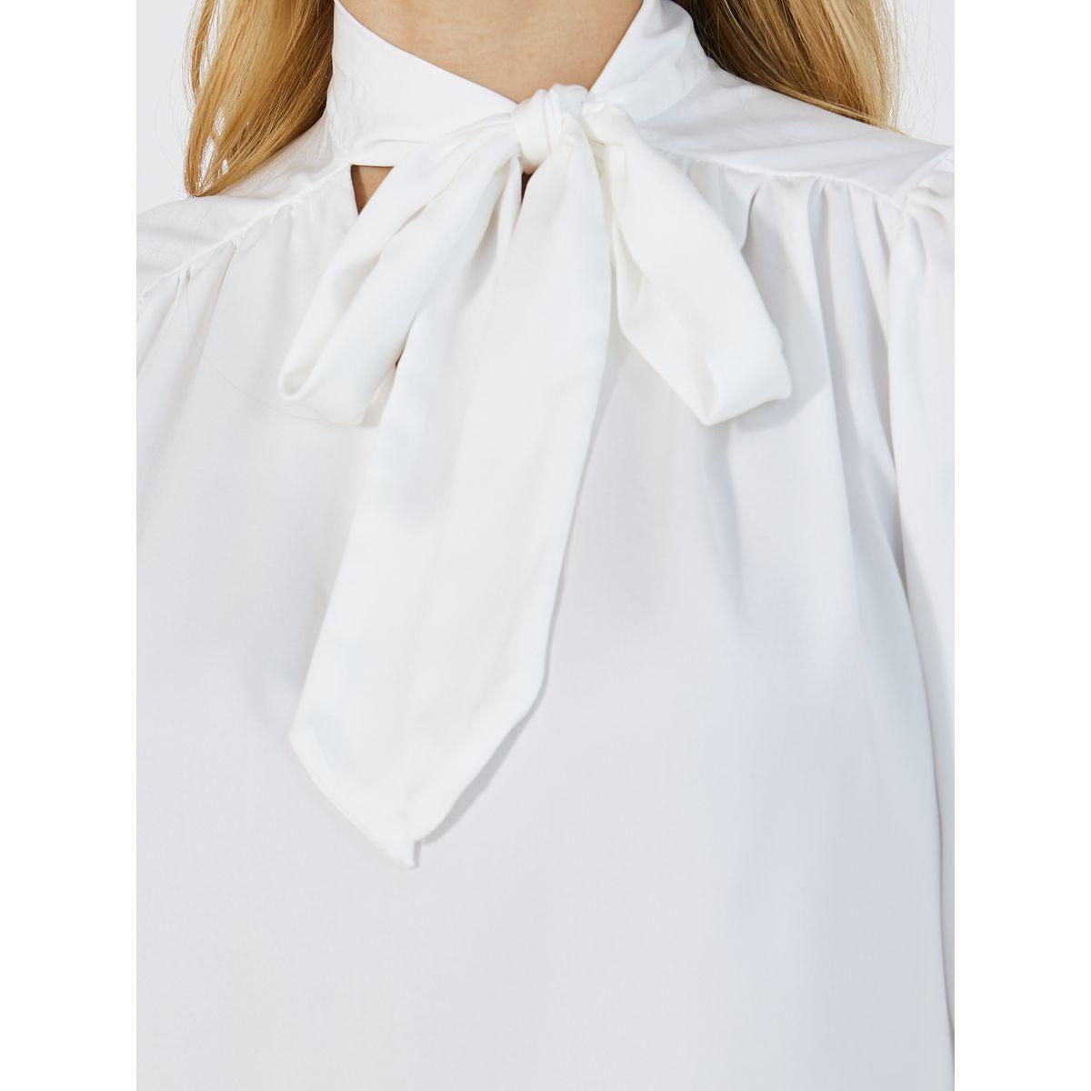 Styli Solid Tie-Up Neck Balloon Sleeves Blouse-women-clothing-shirtsandblouses-blouses-image-3