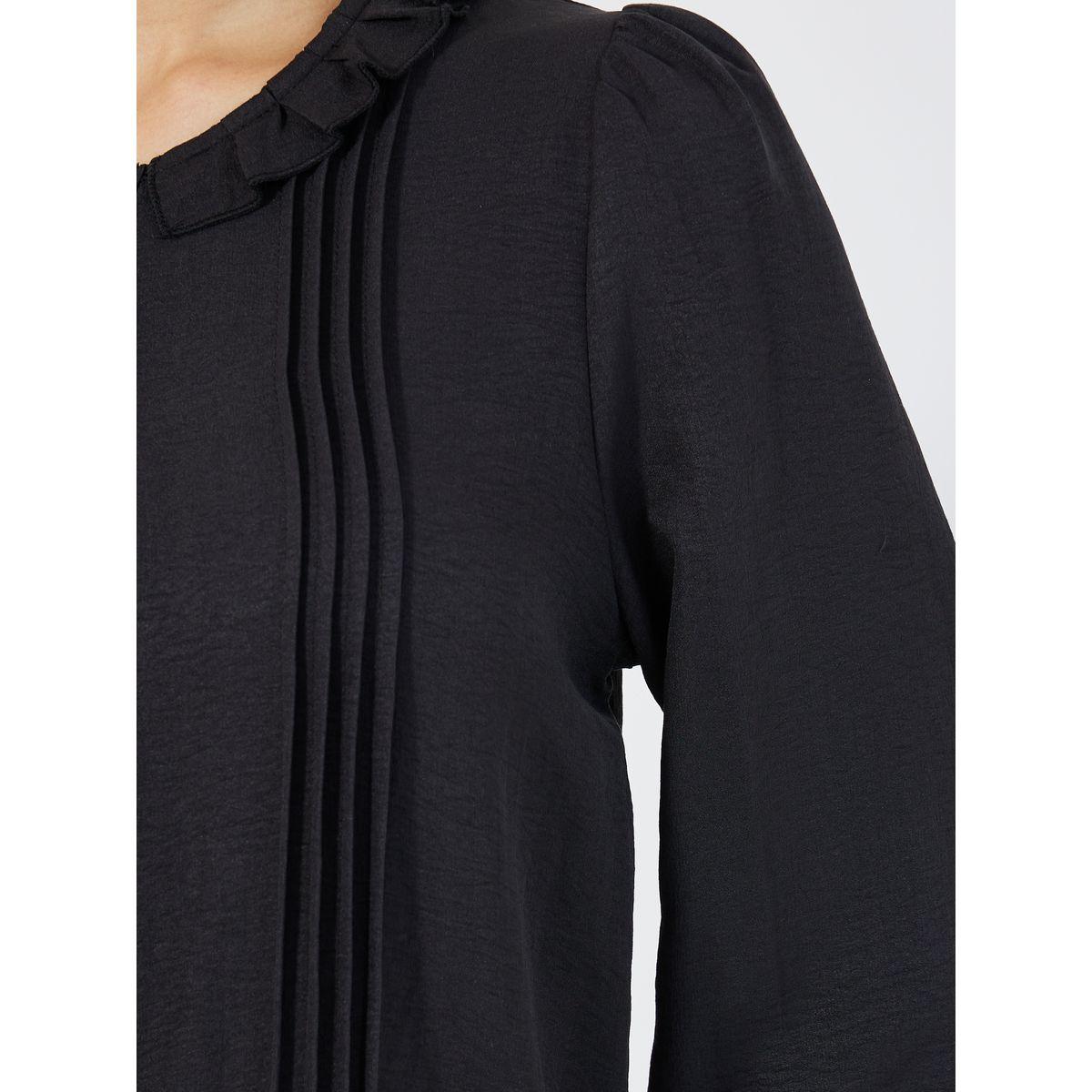 Styli Ruffled Collar Balloon Sleeves Blouse with Pintuck Detail-women-clothing-shirtsandblouses-blouses-image-4